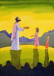 Jesucristo realiza el milagro de los panes y los peces, 2004