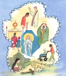 Lourdes no es sólo un ejemplo de atención a los enfermos, 2005 (acuarela sobre papel)