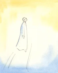 El Papa Juan Pablo II se eleva alto, después de su muerte, avanzando rápidamente hacia el Cielo, tan completa era su unión con Dios, y tan grande su santidad, simplicidad y pureza