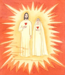 Los Dos Corazones Santos: Me mostraron al Cristo sin pecado y a Su Madre Inmaculada, en la Luz Radiante del Cielo