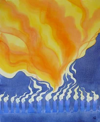 El descenso del Espíritu Santo sobre los apóstoles y María en Pentecostés