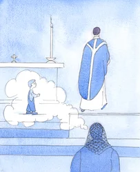La madre de un sacerdote debe reconocer su papel en el desarrollo de su vocación, 2005 (acuarela sobre papel)