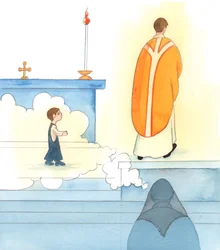 La madre de un sacerdote debe reconocer su papel en el desarrollo de su vocación, 2005 (acuarela sobre papel)