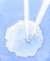 Los pecados y el amor propio mostrados en nuestro mundo cubren nuestro mundo como una nube que todo lo envuelve, 2005 (acuarela sobre papel)