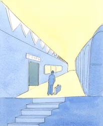 Aquellos que emergen de la muerte listos para el Cielo, y aquellos que emergen del Purgatorio después de la purificación, son como personas que finalmente están de pie en una plataforma en la estación, con la maleta empacada