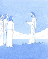Cuando Cristo enseñó a sus discípulos las "Bienaventuranzas", hablaba de la perfección, 2005 (acuarela sobre papel)