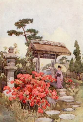 Azaleas (litografía en color)