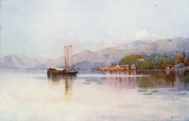 Bellagio, Lago de Como (litografía en color)