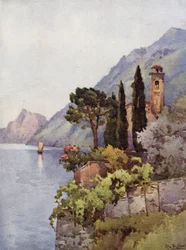 Oria, Lago de Lugano (litografía en color)