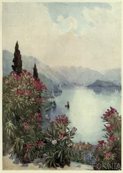 Villa Serbelloni, Lago di Como, Ilustración de "Los lagos italianos" de Richard Bagot