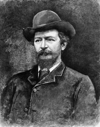 Algernon Charles Swinburne, grabado de una fotografía