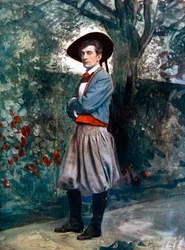 Sir Johnston Forbes-Robertson en El Sacramento de Judas, c1902
