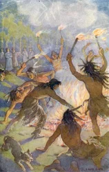 Por la noche, al oír un gran ruido entre ellos, los comisionados salieron a ver qué pasaba