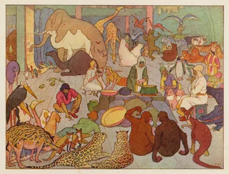 El Arca de Noé: La vida en el mar (litografía en color)