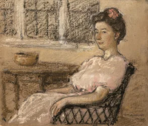 Mujer sentada en rosa, 1902