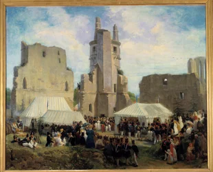 Paseo de su majestad Luis Felipe I y su familia. Pintura de Eloi Firmin Feron (1802-1876). 1832. Tours, Museo de Bellas Artes