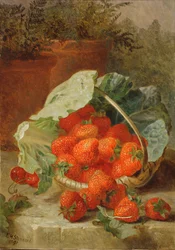 Fresas en una hoja de col, 1891