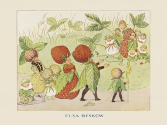Lasse el Pequeño en el jardín - La familia de las fresas