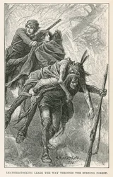 Leatherstocking Leads the Way through the Burning Forest (grabado)