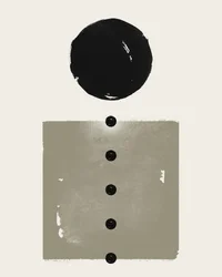 Círculo negro, puntos en equilibrio