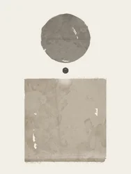 Círculo, cuadrado, punto, abstracto