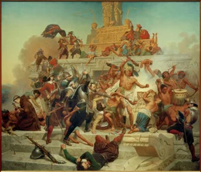 Conquista del gran Teocalli por Cortés