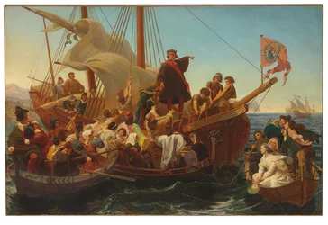 La partida de Colón de Palos en 1492, 1855