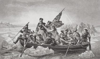 Washington cruzando el Delaware cerca de Trenton, Nueva Jersey, Navidad de 1776, de 