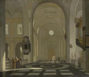 Vista interior de una iglesia barroca