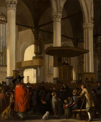La Oude Kerk de Ámsterdam durante un oficio religioso