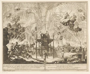 Vuurwerk en Moskou bij de viering van het einde van de Russisch-Turkse Oorlog, 1775 (Acto I y II) Representación de los fuegos artificiales, disparados en presencia de Su Majestad Imperial con motivo de las celebraciones de la paz concluida entre Rusia y l