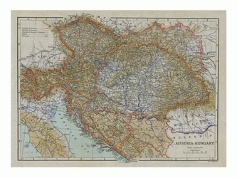 Mapa de Austria-Hungría, hacia 1910