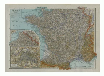 Mapa de Francia, c1910