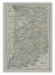Mapa de Indiana, EE.UU., c1900s