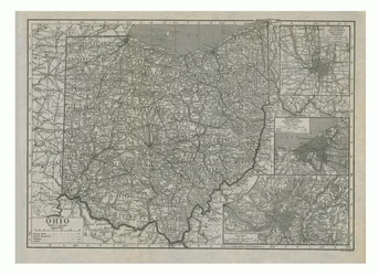 Mapa de Ohio, EE.UU., c. 1910s