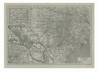 Mapa de Texas, EE.UU., c1910s