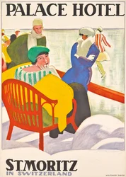 Cartel publicitario del Palace Hotel en St. Moritz