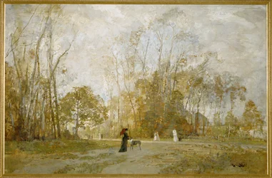 Aus dem Prater - Desde los jardines del Prater ... (óleo sobre madera)