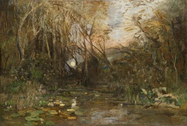 Salida de la luna en el Praterau