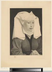 Mujer con capucha blanca