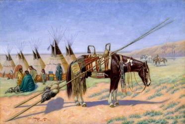 Indios en el campamento del Rancho 101