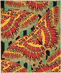 Detalle de la lámina 19 , de Papillons, pub. 1925 (impresión en pochoir)