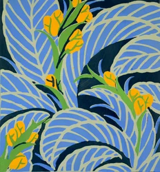 Flores y follaje, c.1925 (impresión en pochoir)