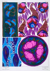 Lámina 5, de "Sugerencias de tejidos y alfombras", publicado en París, hacia 1925 (litografía en color)