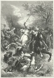 Los Ironsides de Cromwell luchando contra la caballería realista en la Guerra Civil Inglesa