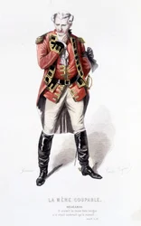 Obra completa de Beaumarchais (1732-1799) por Edouard Fournier. dibujo de Emile Bayard. Ed. Laplace, Sanchez et Cie, París 1876. Este es Begearss en “La madre culpable”