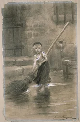 Cosette. Ilustración de Los Miserables de Victor Hugo, 1862
