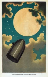 Ilustración del libro De la Tierra a la Luna de Julio Verne. 1877