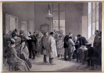 Escenas de inoculación en el laboratorio de la Escuela Normal en 1886