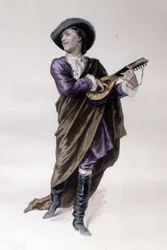 El Conde de Almaviva, personaje de El Barbero de Sevilla de Beaumarchais (1732-1799) creado en 1773. Ilustración de Emile Bayard.